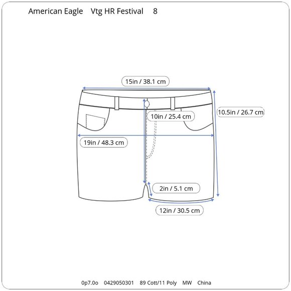 American Eagle AEO Distressed Vintage Hi-Rise Festival Light Wash Shorts 8 - Picture 7 of 7